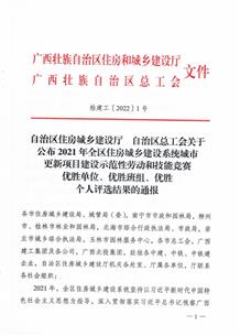 冶建公司获区住建系统多项荣誉